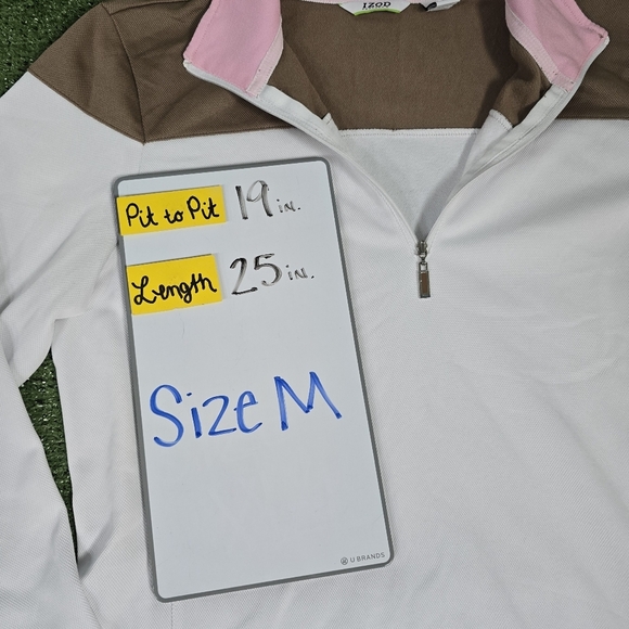 IZOD | GOLF PERFORMX WOMENS COTTON BLEND QUARTER ZIP PULLOVER \ SIZE M \ NEW! - Picture 12 of 12